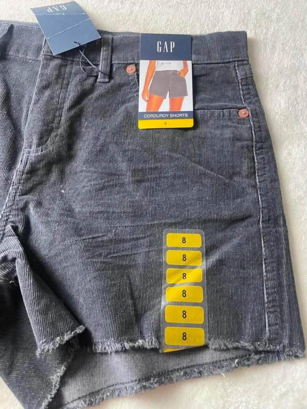 NWT GAP Women's Gray Corduroy Shorts size 8